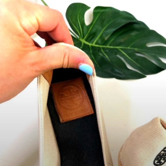 Tory Burch Filipa Peep Toe Espadrille Wedge Heels - Picture 7 of 7